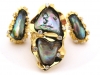 A Massive Gold and Abalone Pearl Ring, c1970-7